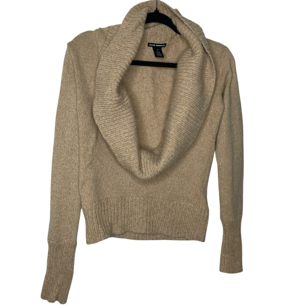 Vintage Club Monaco Lamb's Wool Blend Deep Cowl Neck Pullover Sweater Size Small